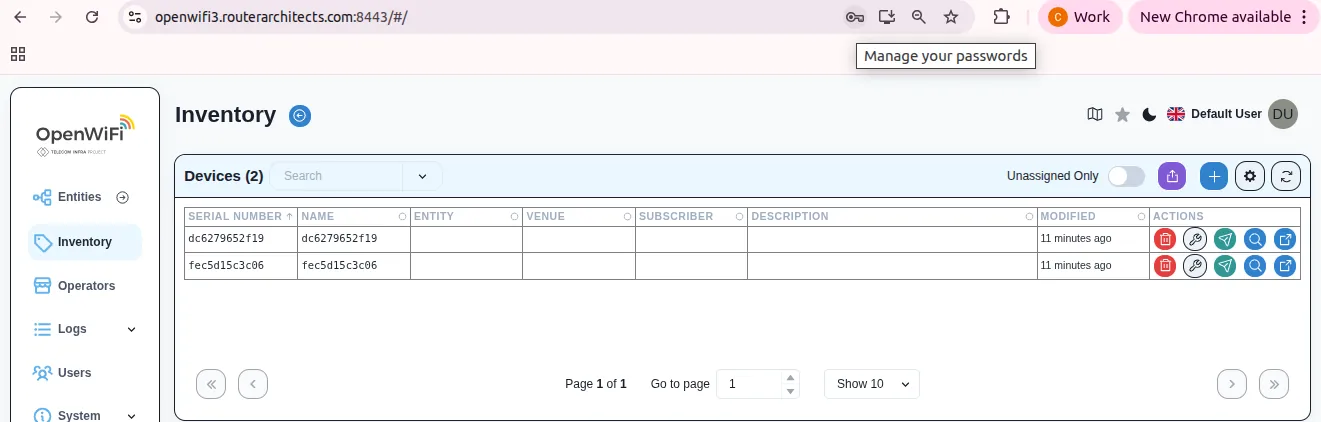 Inventory device check