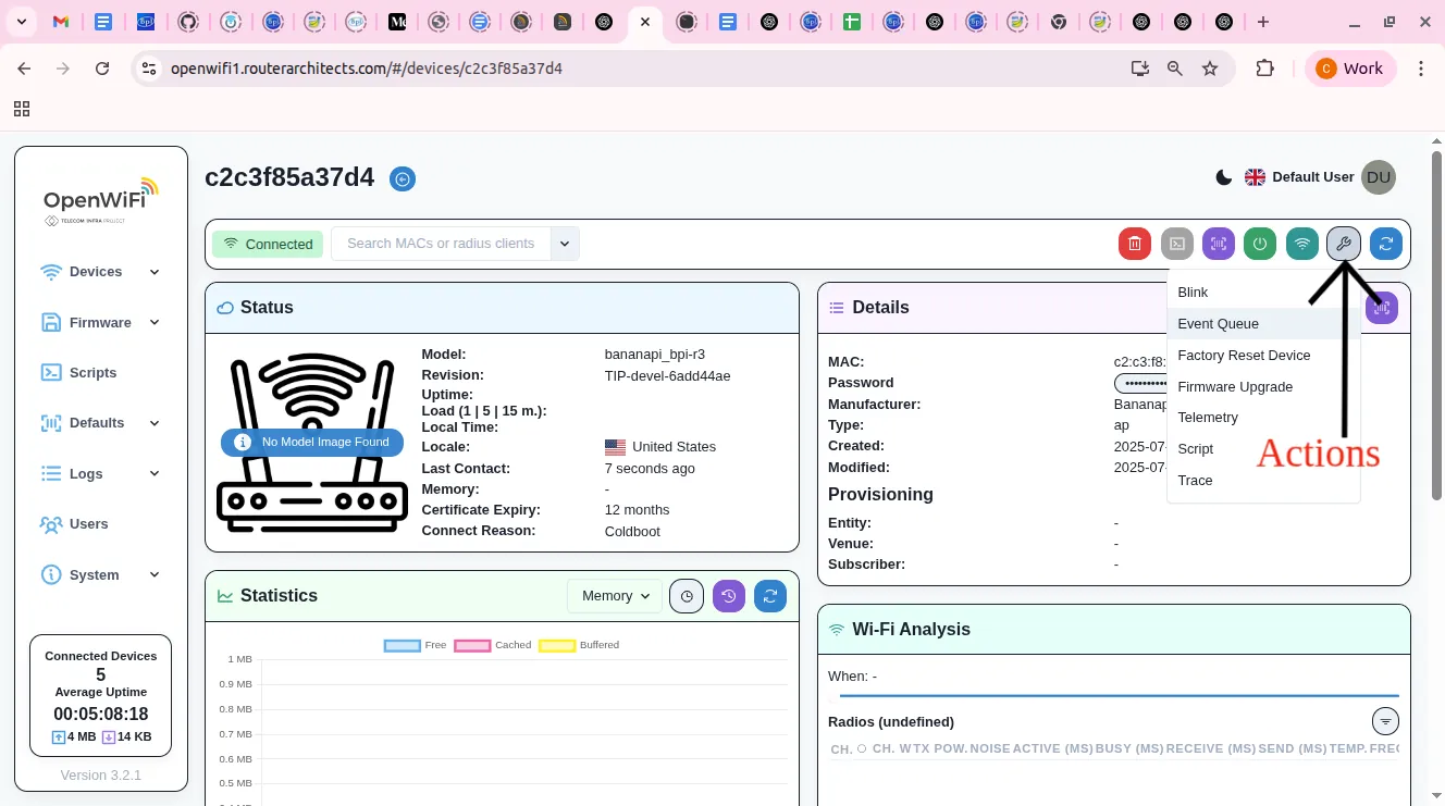 OWGW device actions list