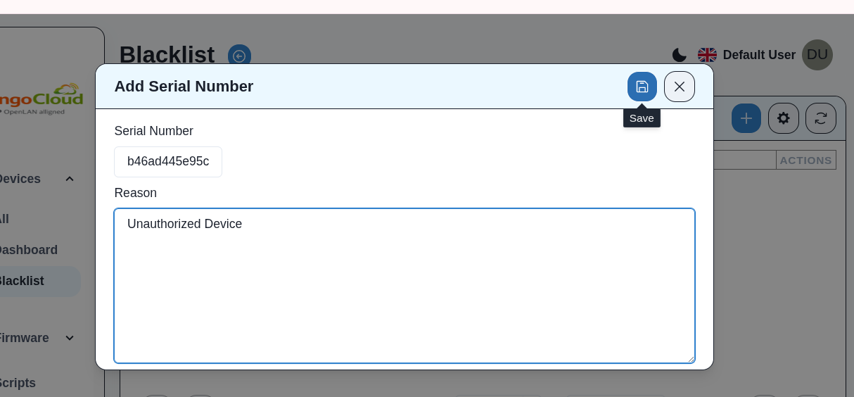 Blacklist create form