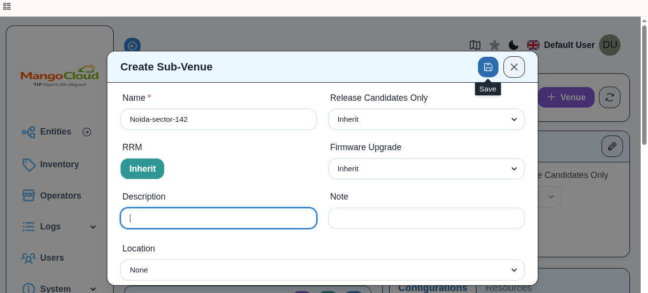Venue details form